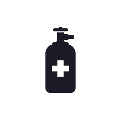 medical oxygen tank icon on white