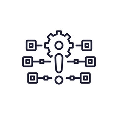 process error line icon, problem or failure