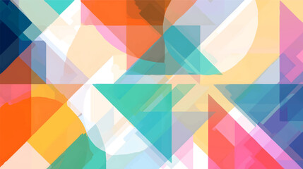 Abstract geometric shapes in vibrant colors on a white background.