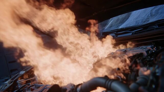 Experience the breathtaking slow-motion detail of fiery fuel ignition inside an engine chamber with macro cinematic precision.