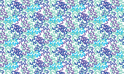 Squiggly lines colourful abstract pattern. Vector seamless ornament for textile, fabric, interior, ceramic, wallpaper, paper decoration