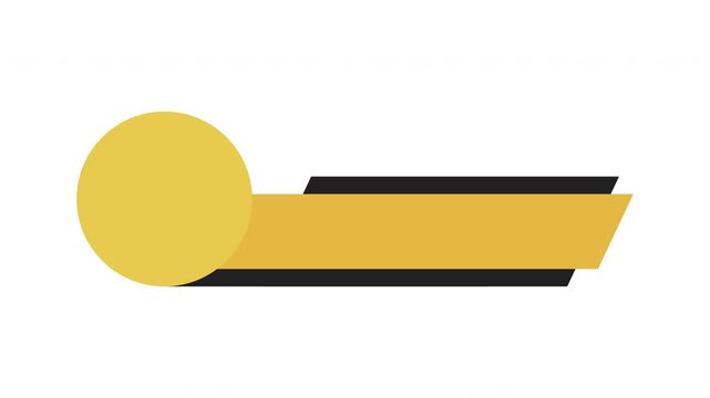 animated Lower third with yellow circle and rectangle for video production, news, interviews, and promotional content.