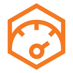 Total energy icon vector showing speed meter symbol for calories and energy value on food packaging.