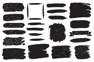 Grunge Brush Strokes and Distressed Paint Textures Set

