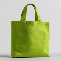 A vibrant lime-green tote bag with sturdy handles, perfect for everyday use