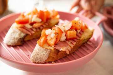 Open sandwich on a plate