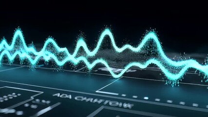 Abstract visualization of sound waves on a digital interface background - Powered by Adobe