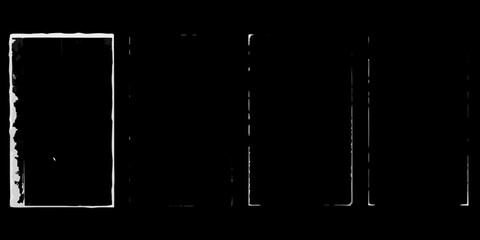 Abstract black background with distressed white borders and vertical lines creating a textured grunge effect