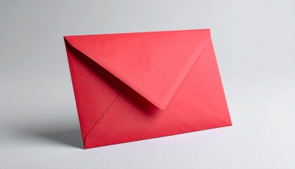 Red envelope upright on gray background