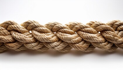 Fototapeta premium Thick Rope On White Background Isolated