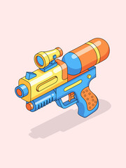 water gun, toy, gun toy illustration