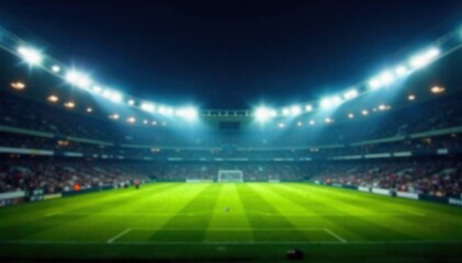 Close up of a blurred stadium stadium lights with a subtle glow effect, evoking the atmosphere of a sporting event and the anticipation of betting. A close up, extremely blurred, and defocused image
