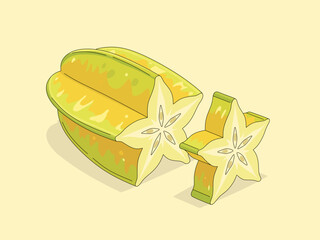 Star Fruit Yellow Illustration