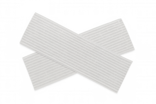 White adhesive tape pieces forming a cross, concept of repair, fixing, protection, blocking, or secrecy on transparent background