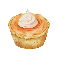 Watercolor illustration of a cake 