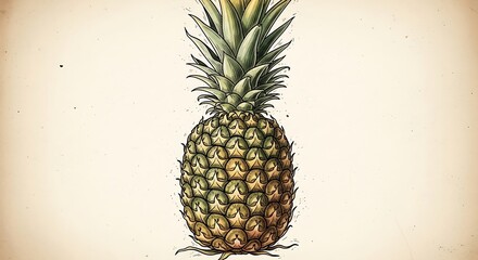 Pineapple Illustration - A Tropical Fruit Still Life.