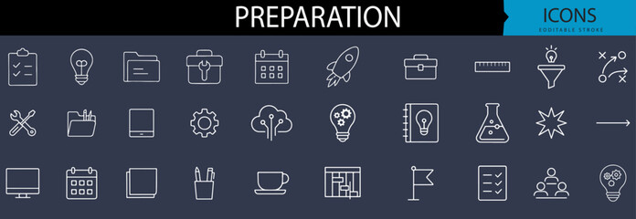 Preparation Icons – Planning, Tools, Strategy & Workflow Assets