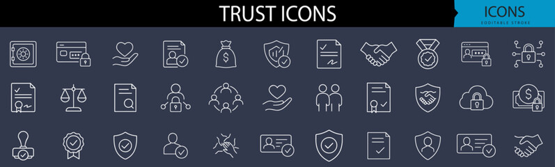 Trust Icons – Security, Reliability, Partnership & Verification Symbols