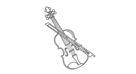 Obraz premium Elegantly drawn classic stringed instrument, the violin, rendered in simple line art style