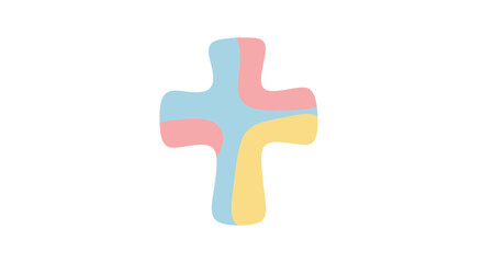 Pastel serenity: an artistic cross symbol with calming colors for faith based projects