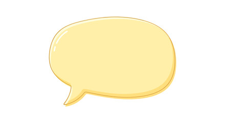 Fototapeta premium Pale yellow speech bubble cartoon illustration perfect for graphic design and social media