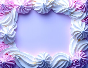 Generated image　ピンクとホワイトのクリームデコレーション背景