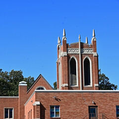 church steeple in the city