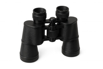 Black binoculars magnifying vision, bringing distant objects closer, discovering new perspectives, transparent background