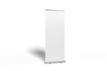 Blank white roll up banner stand