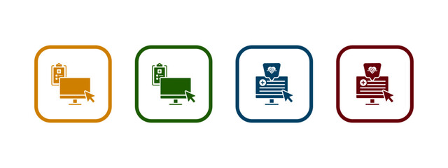online medical history icon vector illustration. online medical history icon in different color design.