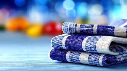 Neatly stacked towels on clean table home decor organized towels enhance bath space comfort hygiene