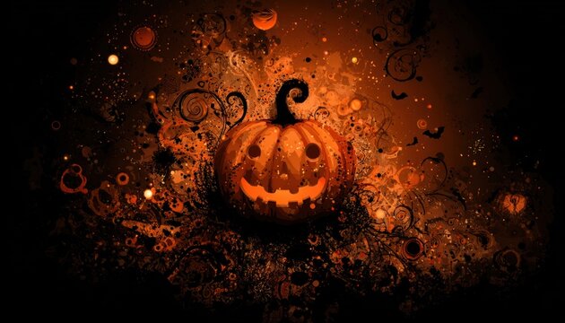 Halloween background with pumpkin