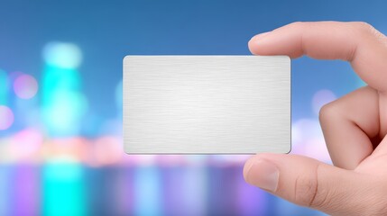 Hand holding blank business card mockup for branding professional hand holding empty white card for text