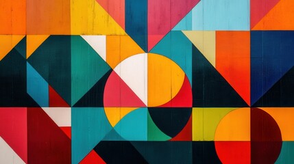 Obraz premium Colorful abstract geometric shapes arranged in a harmonious pattern