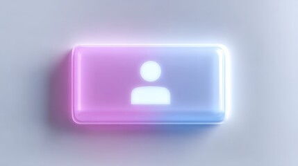 Person face icon on square button for profile digital square button featuring human face profile image