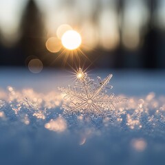 Beautiful Winter Season Landscape with Snow and Frost