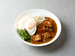 Curry Rice Bowl with Asparagus