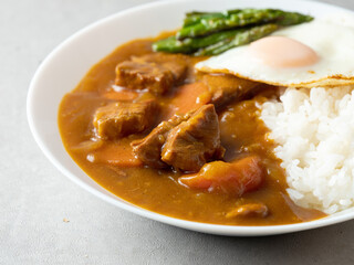 Curry Rice Bowl with Asparagus