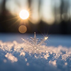 Beautiful Winter Season Landscape with Snow and Frost