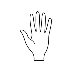 Fototapeta premium Simple line drawing of a human hand, perfect for illustrating concepts like help, support, or connection in a clean style