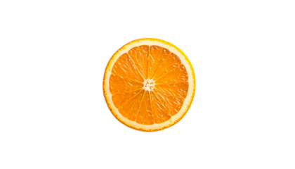 A vibrant orange slice on a stark black background