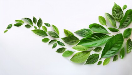 Fototapeta premium Flow Of Fresh Green Leaves Design Element