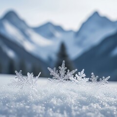Beautiful Winter Season Landscape with Snow and Frost