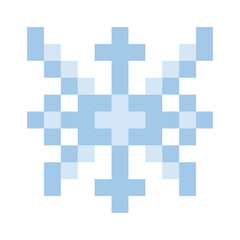 Blue Winter Snowflake Pixel Art