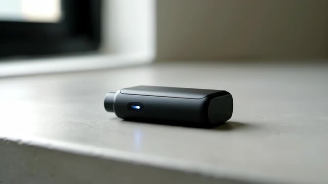 Compact Action Camera on Table Near Window with Soft Natural Light