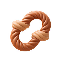 brown rope, PNG,isolated,no background,assets,3d,clay,render,illustration,toycore