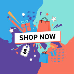 Shopping Cart Big Sale Banner Vector Illustration