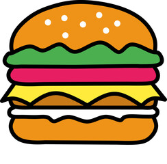 burger vector illustration  isolated on white
