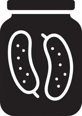 Pickle Jar Silhouette Icon Vector Illustration