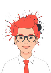 Flat Vector Portrait of a Creative Young Professional